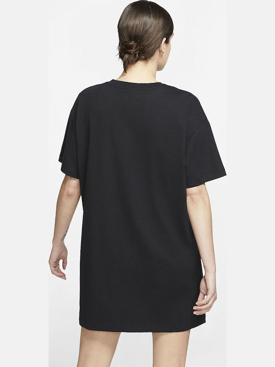 Sportswear Essential Καλοκαιρινό Mini Αθλητικό Φόρεμα T-shirt Κοντομάνικο Μαύρο