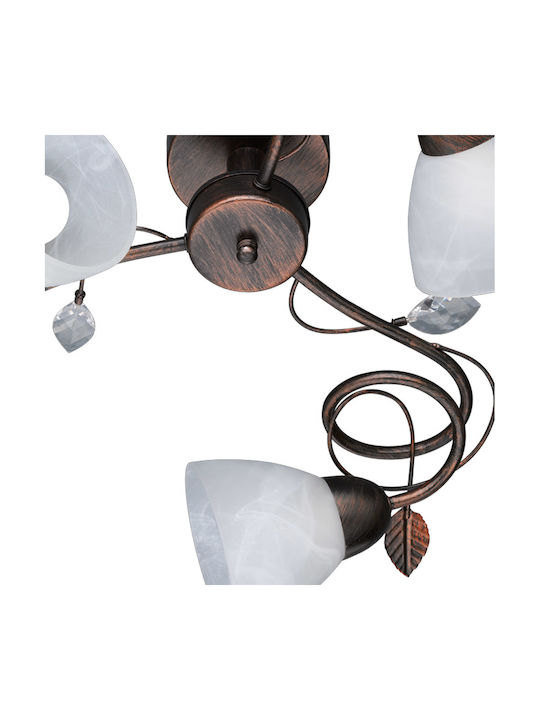 Trio Lighting Traditio Deckenleuchte 61cm Braun mit Fassung E14