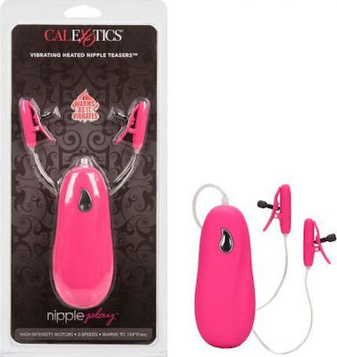 Calexotics Nipple Play Vibrating Heated Cleme pentru Sfârcuri în Culoarea Roz