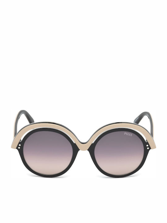 Emilio Pucci Women's Sunglasses with Black Plastic Frame and Gray Gradient Lens EP0065 05B