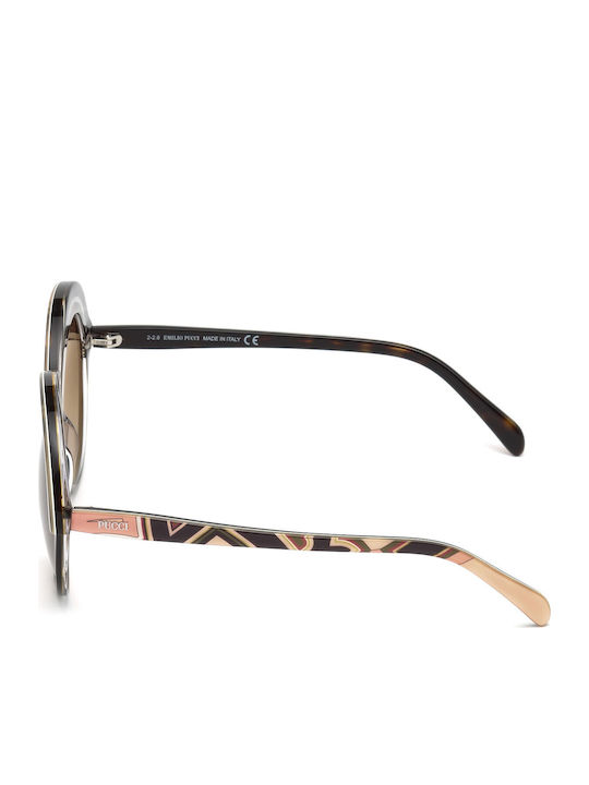 Emilio Pucci Women's Sunglasses with Brown Plastic Frame and Brown Gradient Lens