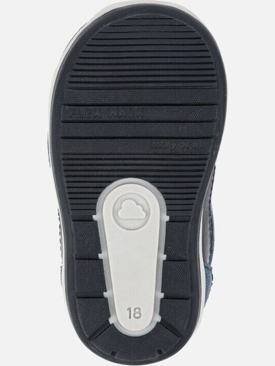 My First Steps Anatomisch Lederne Kinderstiefeletten mit Klettverschluss Marineblau