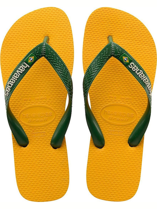 Kinder Flip Flops Grün Brasil Logo