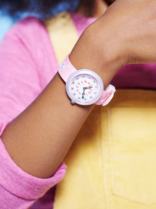 FlikFlak Kids Analog Watch Magical Dream with Fabric Strap Pink