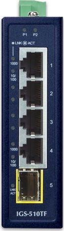 Planet IGS-510TF Unmanaged L2 Switch with 4 Gigabit (1Gbps) Ethernet Ports and 1 SFP Port