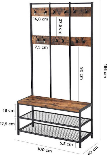 Mobilier de Intrare cu Cuier & Dulap pentru Pantofi 100x40x184buc