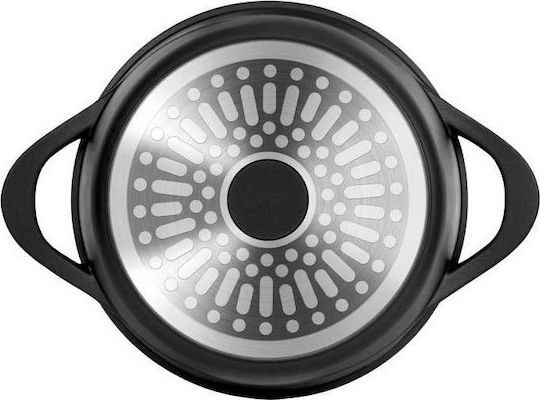 Smile Aluminum Pots Set Black with Non-stick Interior Coating 4 Pieces