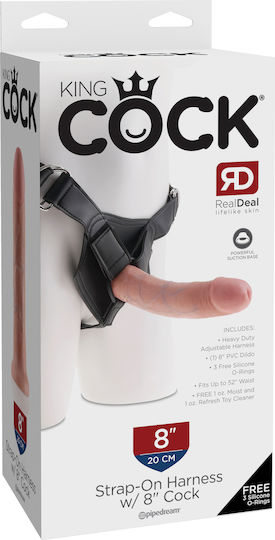 Pipedream King Cock Strap-on Harness Арсенал с Единично Дилдо 20см в Телесен цвят