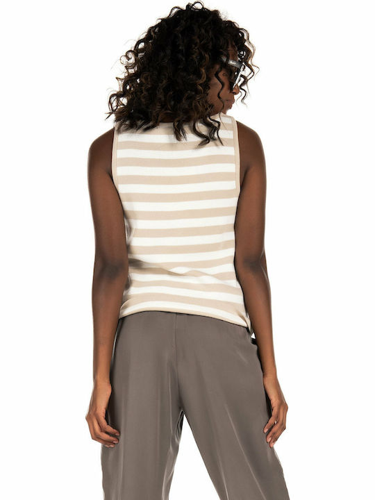 Only Sommerlich Damen Bluse Ärmellos Beige