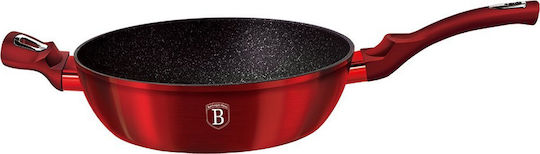 Berlinger Haus Metallic Line Pan With Lid made of Aluminum with Stone Coating Burgundy Collection 28cm