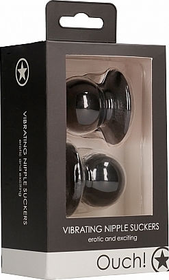 Shots Ouch Vibrating Nipple Suckers Аспиратор Нипели Black 2бр