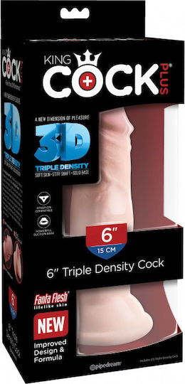 King Cock Triple Density Ρεαλιστικό Dildo με Βεντούζα Light 15cm