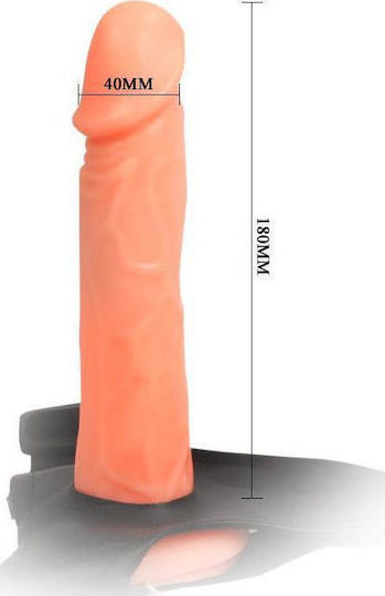 Baile Jessica Strap-On Harness με Dildo 17cm και Δόνηση στο χρώμα του δέρματος