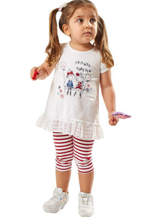 Εβίτα Kinder Set mit Leggings Sommer 2Stück Weiß