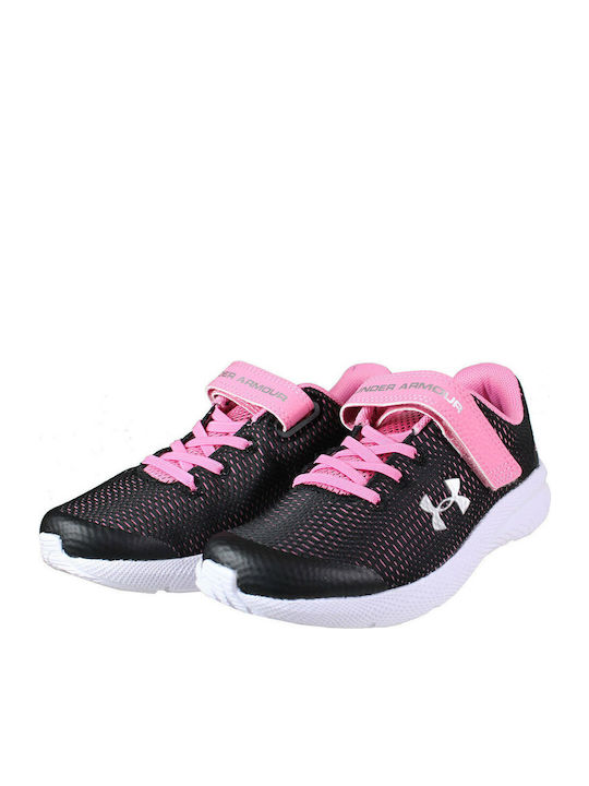Pre School UA Pursuit 2 AC Kids Sports Shoes Running with Hoop & Loop Closure Black