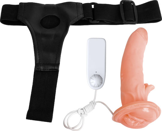 Baile Ultra Passionate Harness Sensual Comfort Strap-On Harness with Dildo 21cm and Vibration in skin color