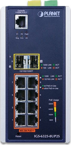 Planet IGS-6325-8UP2S Managed L3 PoE++ Switch με 8 Θύρες Gigabit (1Gbps) Ethernet και 2 SFP Θύρες