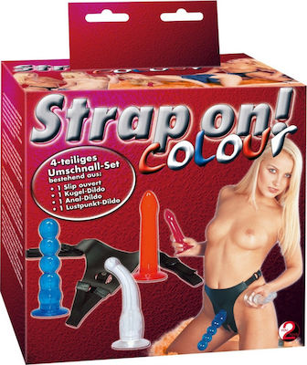 You2Toys Strap on! Colour Gurtzeug mit Einzeln Dildo in Mehrfarbig Farbe