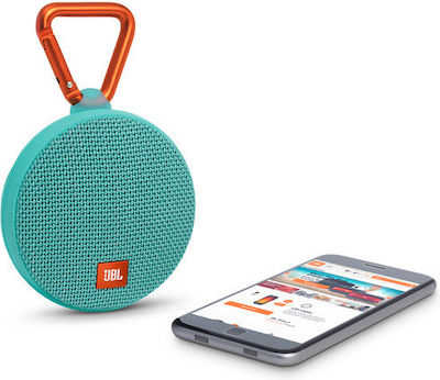 JBL Clip 2 JBLCLIP2TELAM Ηχείο Bluetooth 3W με Διάρκεια Μπαταρίας έως 8 ώρες Τιρκουάζ