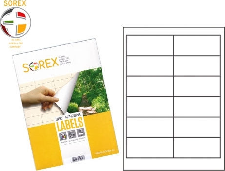 Sorex 1200 Selbstklebende A4-Etiketten 97x42.3mm