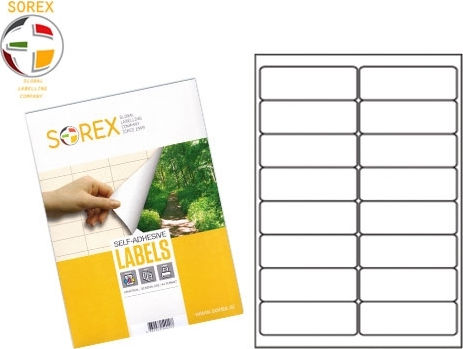 Sorex 1600 Selbstklebende A4-Etiketten 99.1x34mm