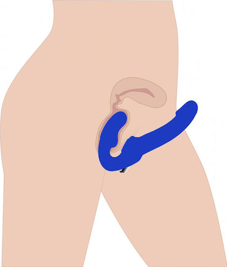 Strap U Revolver II Vibrating Strapless Strap On Dildo Strapless Strap On με Dildo 25.40cm με Δόνηση σε Μπλε Χρώμα