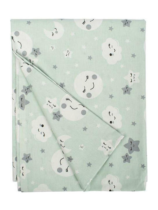 Dimcol Smile Cotton Swaddle Wrap Green 80x80cm.