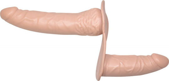 You2Toys Double Dong Strap-on Harness with Double Dildo 19cm in skin color