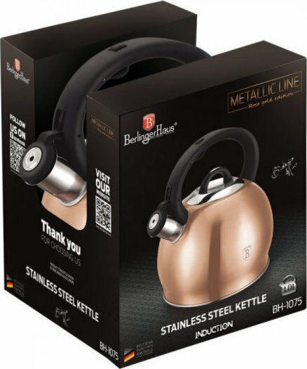 Berlinger Haus Metallic Line Kettle Stainless Steel Rose Gold Collection 3000ml