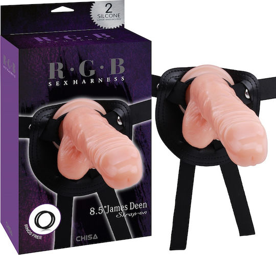 Chisa Novelties James Deen Strap-On Harness με Dildo 21.5cm στο χρώμα του δέρματος