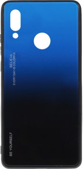 Hurtel Gradient Glass Back Cover Plastic Negru (Huawei P Smart 2019)