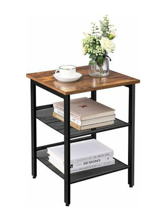 Square Side Wooden Coffee Table Brown W40xL40xH50cm