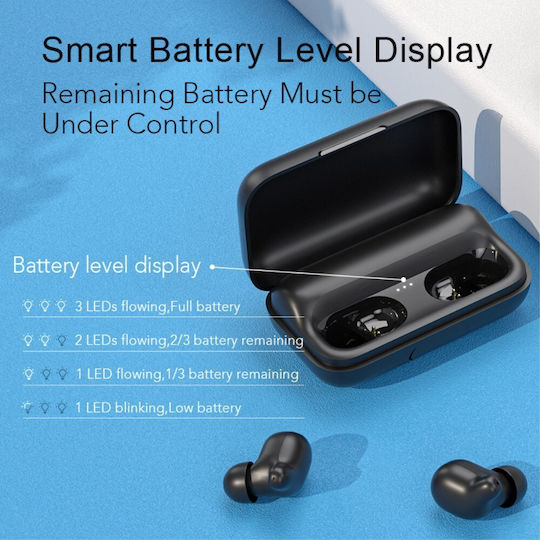 Haylou T15 In-ear Bluetooth Handsfree Ακουστικά με Αντοχή στον Ιδρώτα και Θήκη Φόρτισης Μαύρα