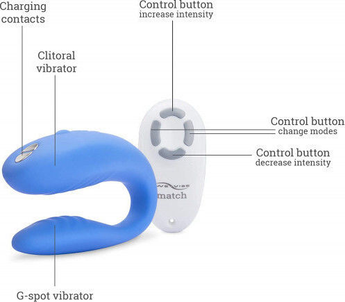We-Vibe Match Couples vibrator Mini Δονητής για Ζευγάρια 6cm Μπλε