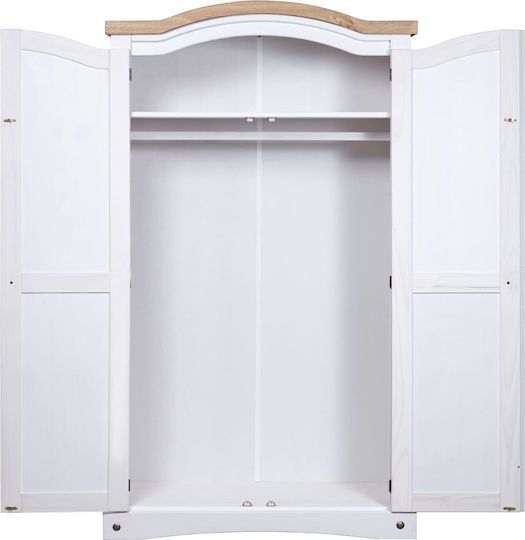 Doppeltür Kleiderschrank Weiß 101x52x170cm