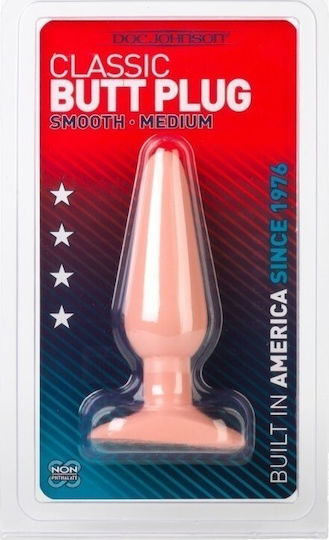 Doc Johnson Classic Butt Plug Smooth Anal Plug Medium Flesh 14cm