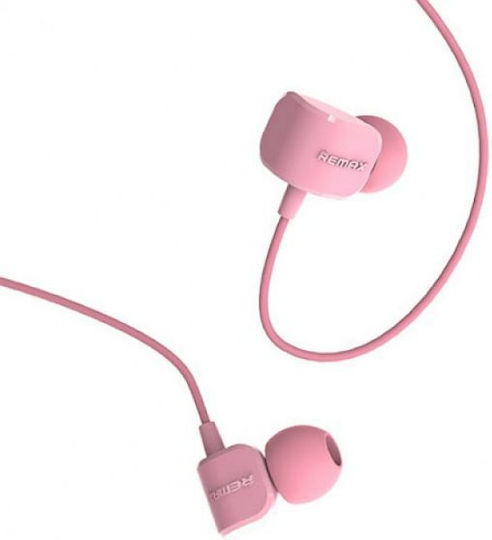Remax RM-502 In-ear Handsfree με Βύσμα 3.5mm Ροζ
