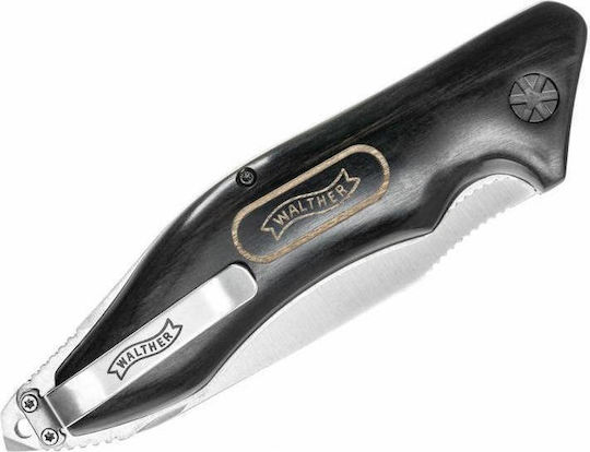 Walther BNK 1 Pocket Knife Black Nature in Leather Sheath