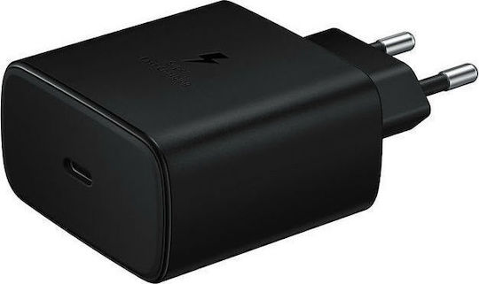 Samsung Φορτιστής με Θύρα USB-C και Καλώδιο USB-C - USB-C 45W Μαύρος (EP-TA845)