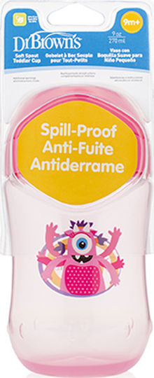 Dr. Brown's Cana de antrenament pentru bebeluși Plastic Roz pentru 9m+m+ 270ml TC 91001