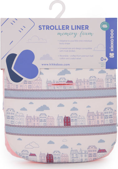Kikka Boo Στρώμα Καροτσιού Candy Streets Διπλής Όψης 34x84x2.1εκ. Ροζ