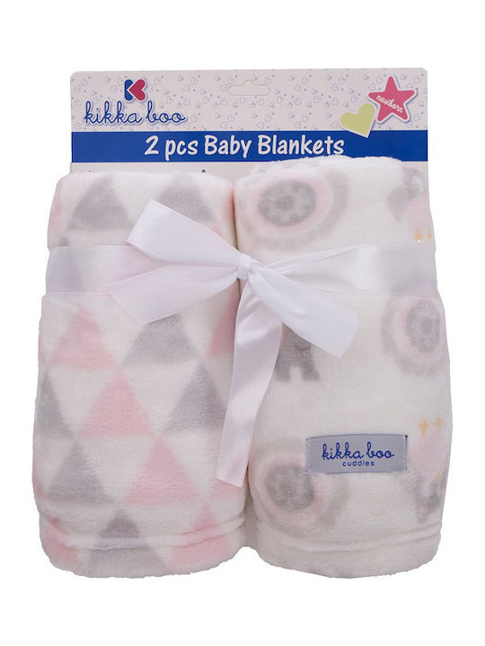 Kikka Boo Blanket Nursery Swaddling Blankets Owls Fleece Pink 70x80cm 2pcs 31103020037