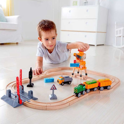 Hape Crossing & Crane Set Track for 3++ Years E3732