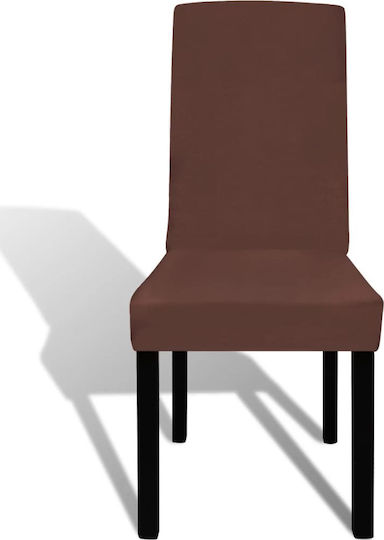 vidaXL Elastic Cover for Chair Brown 6pcs 131423