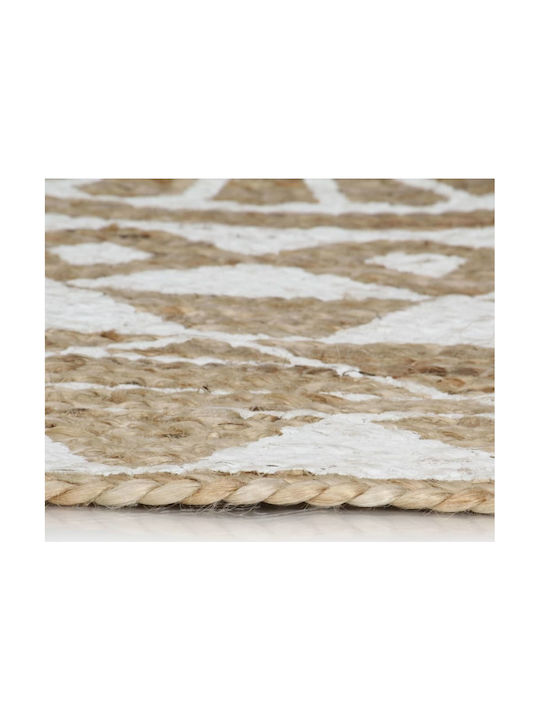 vidaXL Handmade Rug Round Summer Wicker White