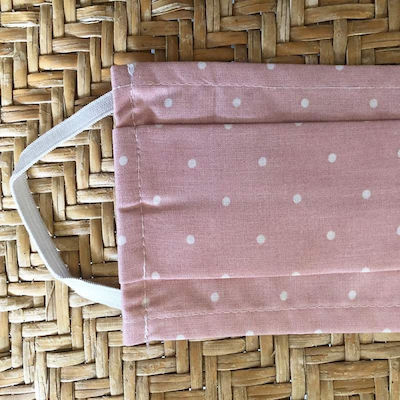 Melinen 21000301 Βαμβακερή Διπλή Μάσκα Προσώπου Dot Pink 1τμχ