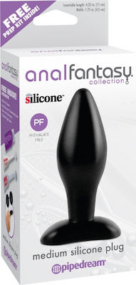 Pipedream Anal Fantasy Collection Medium Silicone Plug Dop Anal Mediu Black 12cm PD4603-23