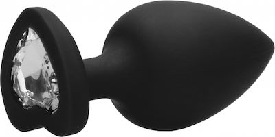 Shots Diamond Heart Butt Plug Extra Large Black 8cm