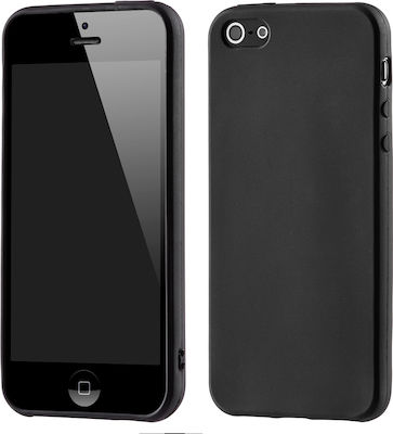 Forcell Matt IPHONE Umschlag Rückseite Silikon Schwarz (iPhone 5/5s/SE)