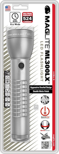 Maglite Φακός LED IPX4 με Μέγιστη Φωτεινότητα 524lm ML300LX-S2RJ6 Γκρι